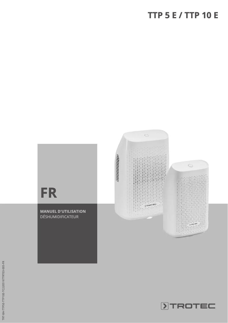 First page image of the manual for TTP 5 E