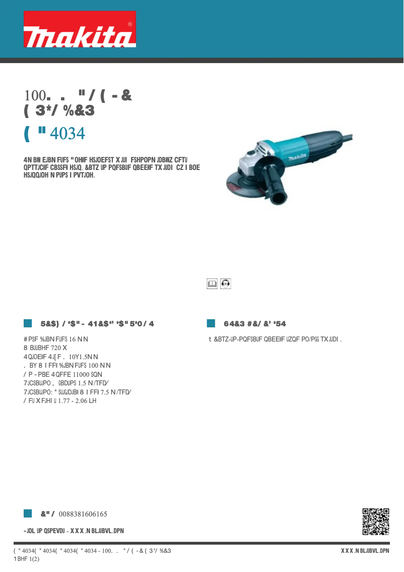 First page image of the manual for GA4034