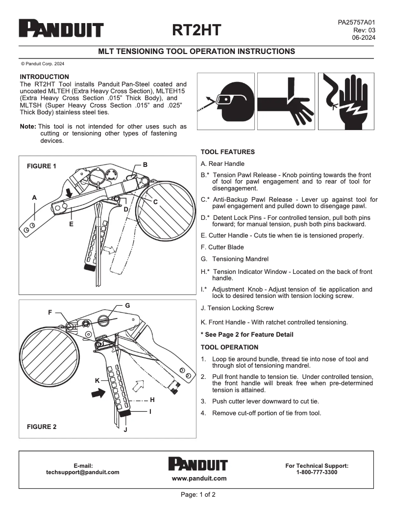 First page image of the manual for RT2HT