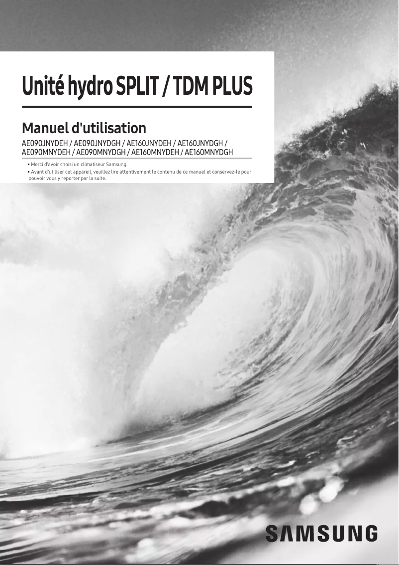 First page image of the manual for AE160JNYDEH/EU