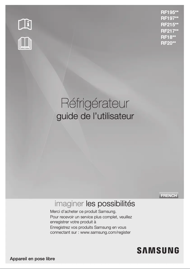 First page image of the manual for RF18HFENBSR