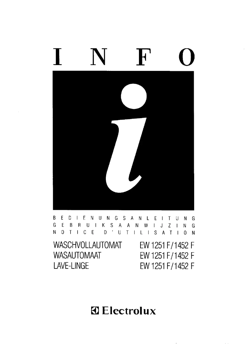 First page image of the manual for EW1251F