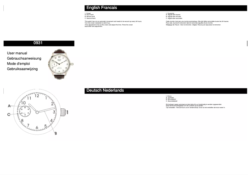 First page image of the manual for 0931