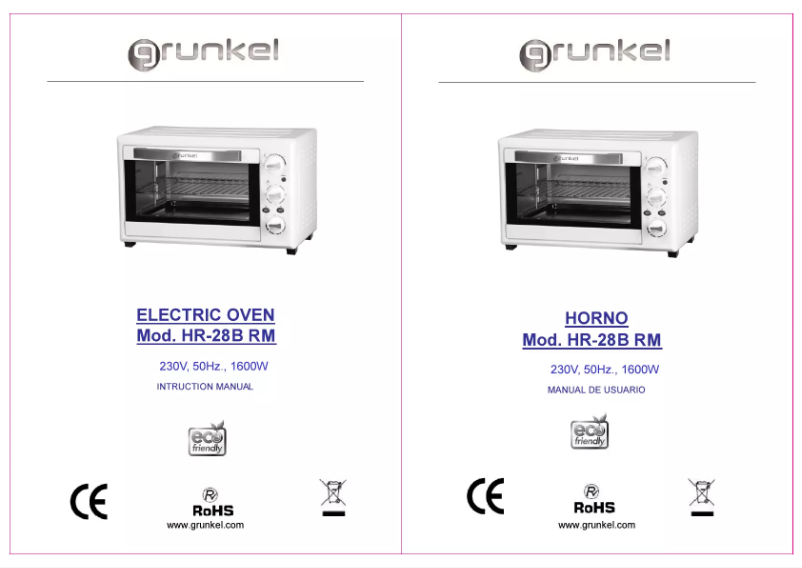 First page image of the manual for HR-28B RM