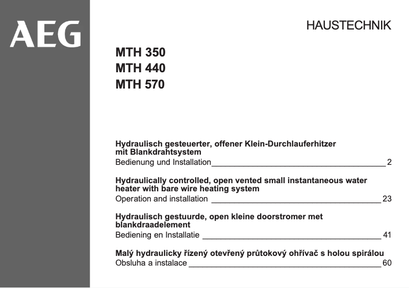 Image de la première page du manuel de l'appareil MTH 350 UT