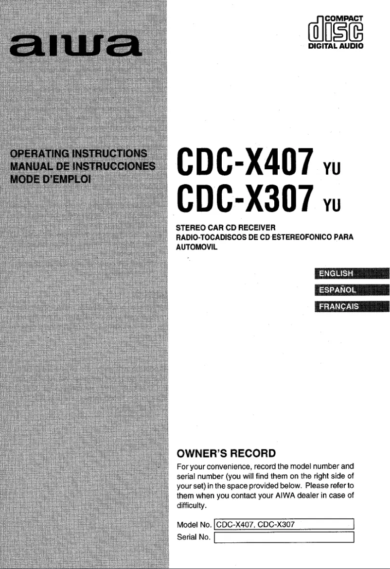 First page image of the manual for CDC-X307