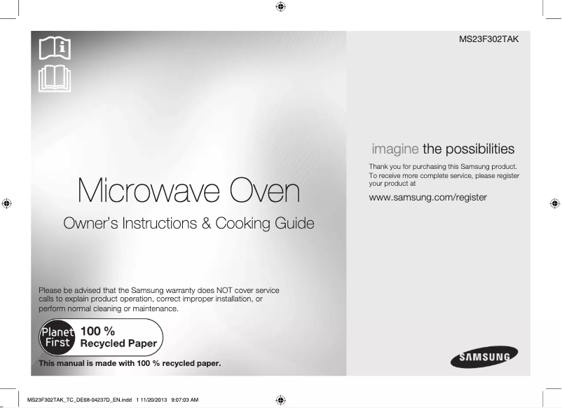 Page 1 of the manual User Manual Samsung MS23F302TAK