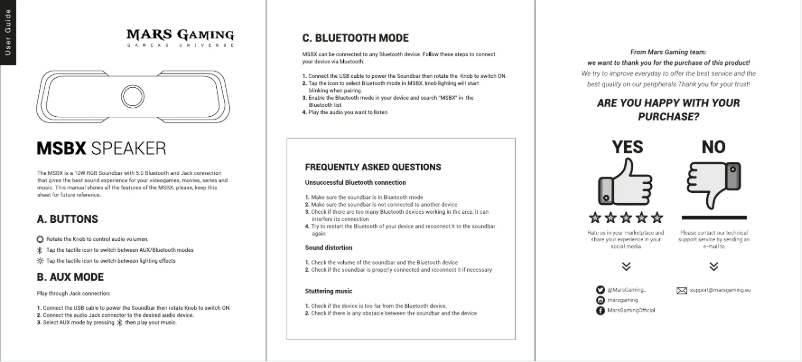 Page 1 of the manual User Manual Mars Gaming MSBX