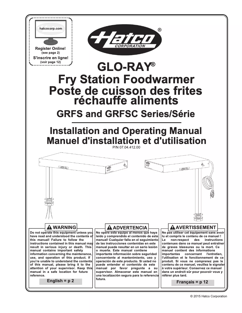 First page image of the manual for Glo-Ray GRFS-24