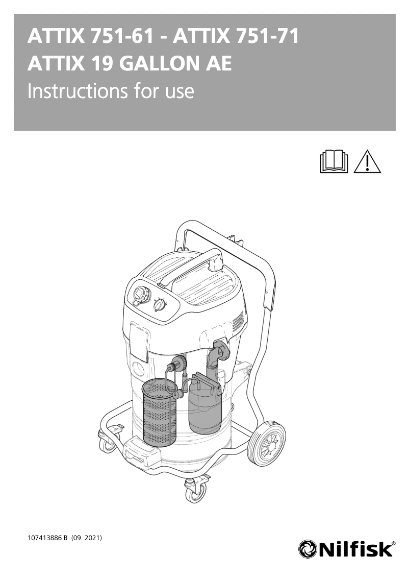 Page 1 of the manual User Manual Nilfisk ATTIX 751-61