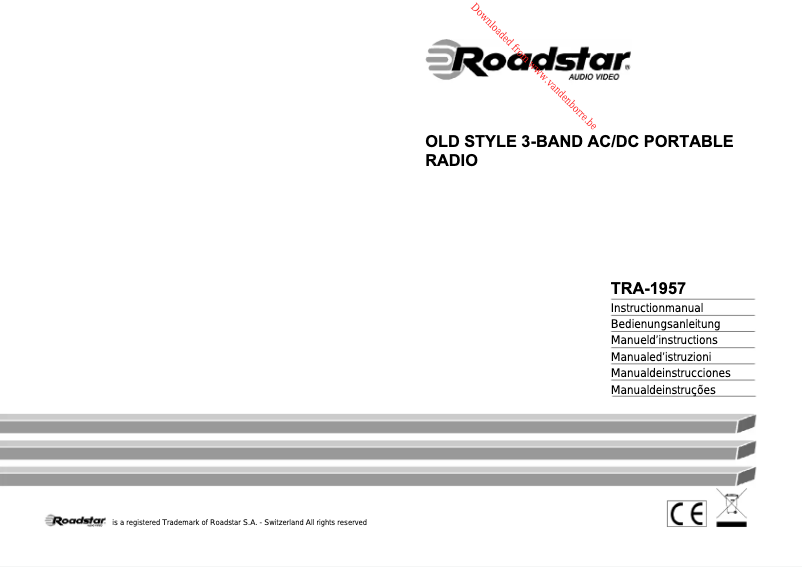 Image de la première page du manuel de l'appareil TRA-1957/WD