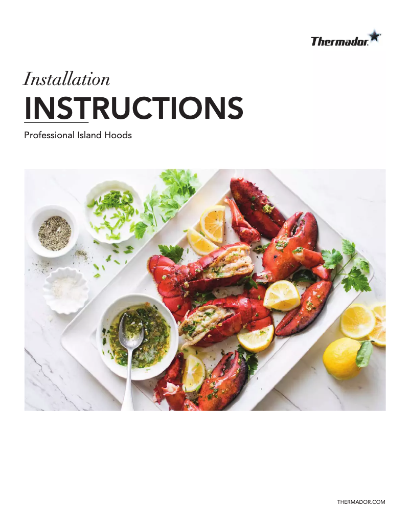 Page 1 of the manual Installation Guide Thermador HPIN54WS