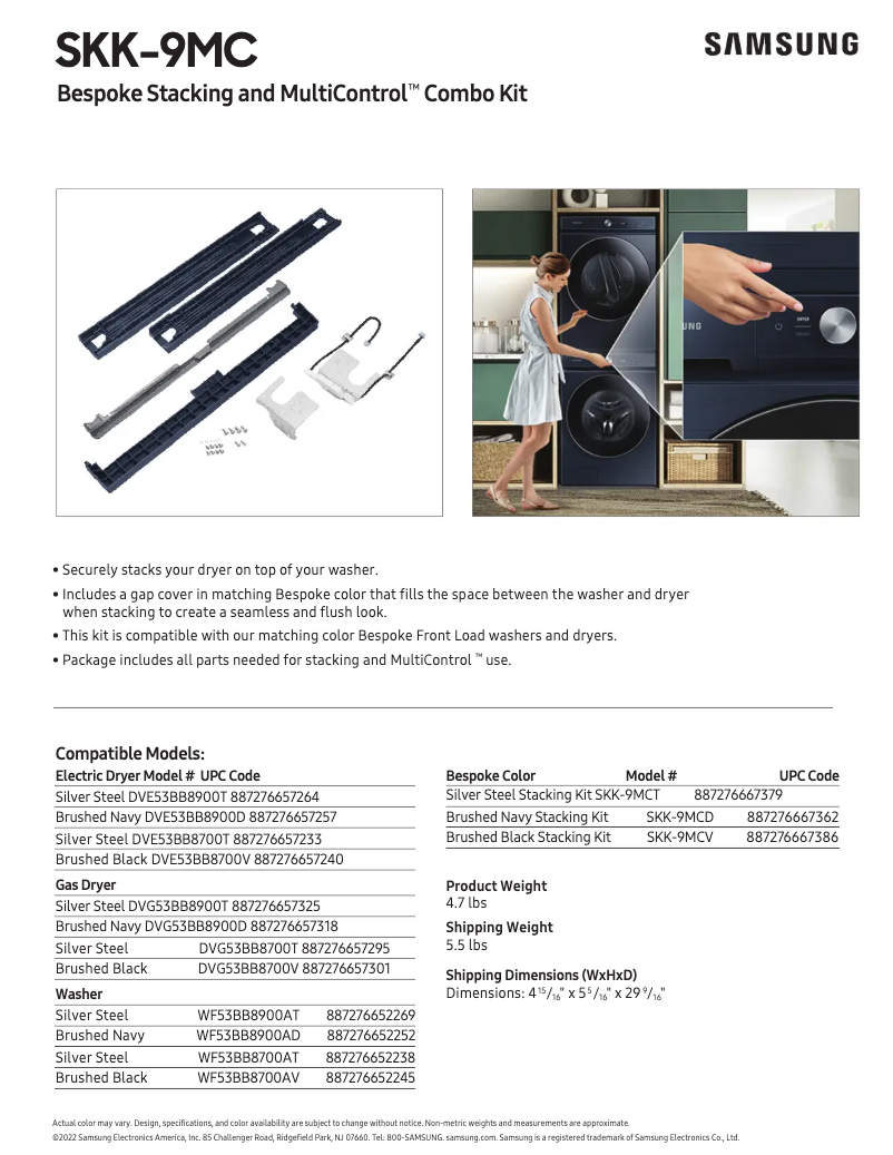 Page 1 of the manual Technical Sheet Samsung SKK-9MCG