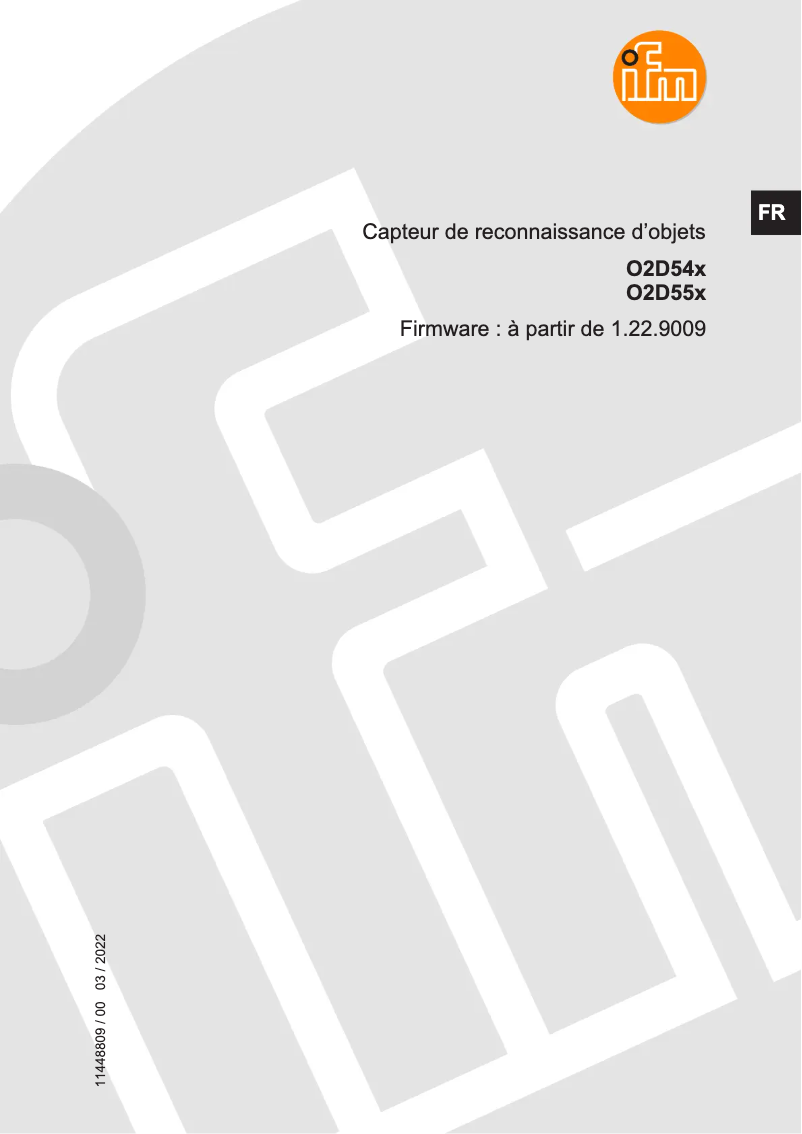 Page 1 of the manual User Manual IFM O2D552