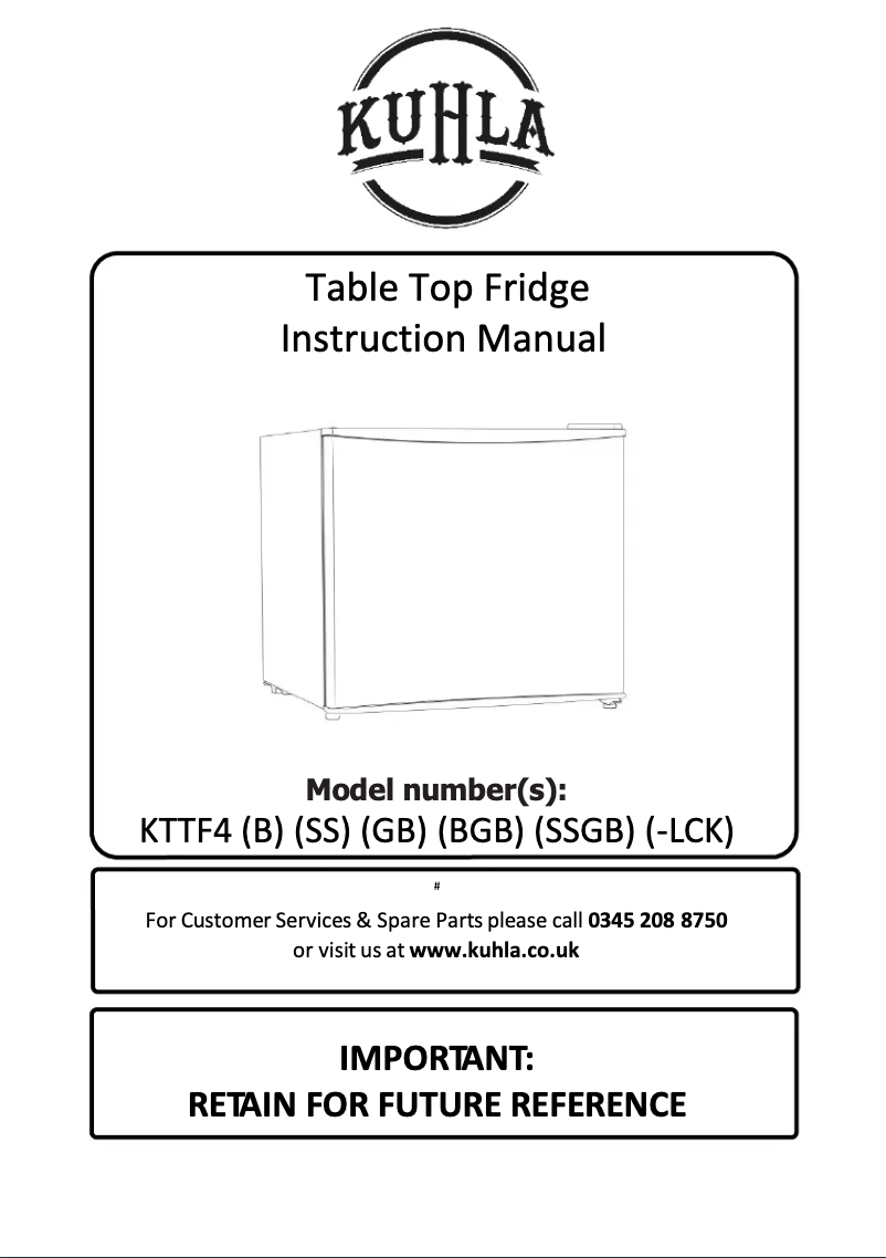 Page 1 of the manual User Manual Kuhla KTTF4GB-1018