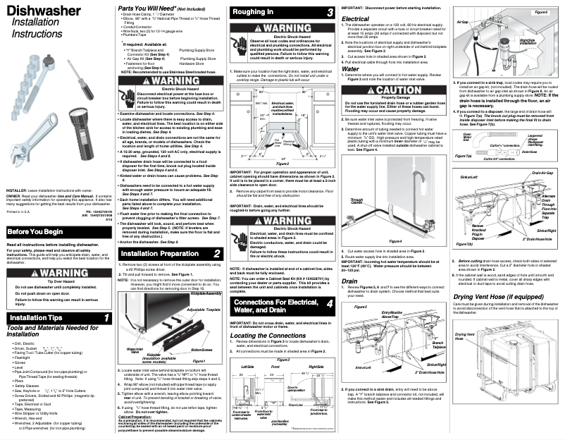 Page 1 of the manual Installation Guide Frigidaire FGID2468UD