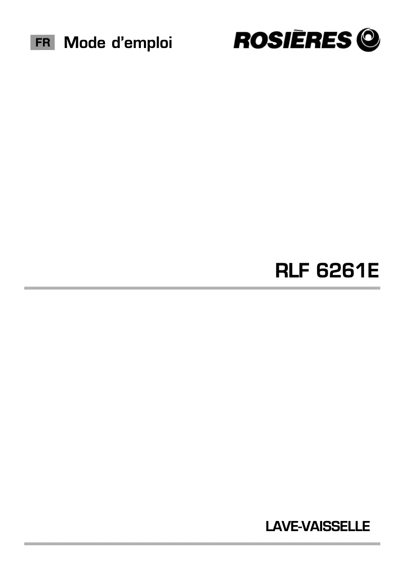 First page image of the manual for RLF 6261E