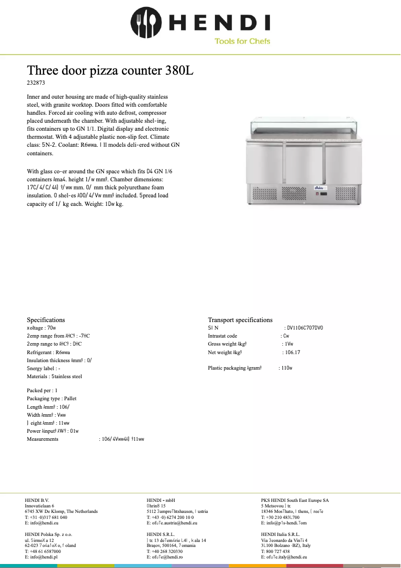 Page 1 of the manual Technical Sheet Arktic 232873