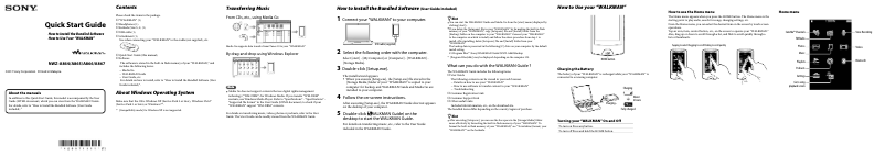First page image of the manual for Walkman NWZ-A867