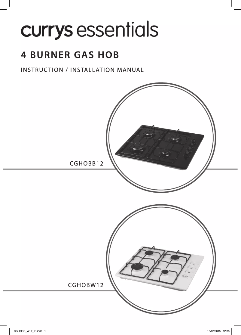 First page image of the manual for CGHOBB12