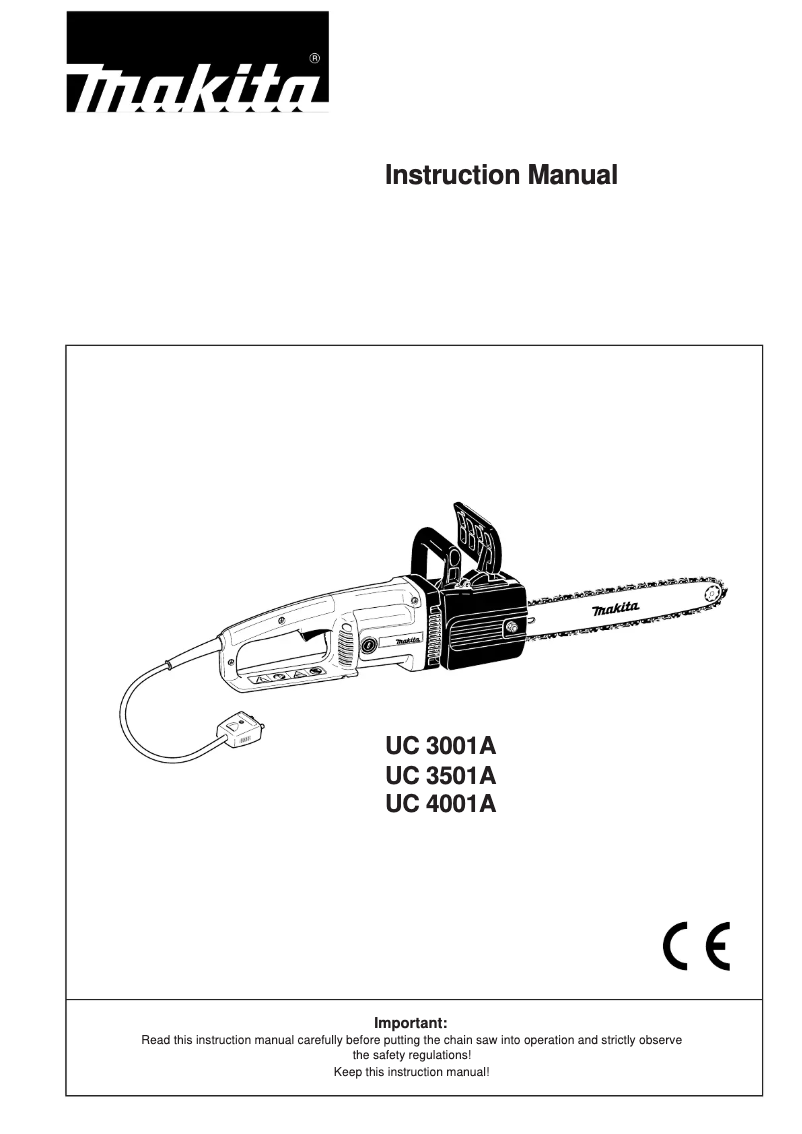 Page 1 of the manual User Manual Makita UC3001A