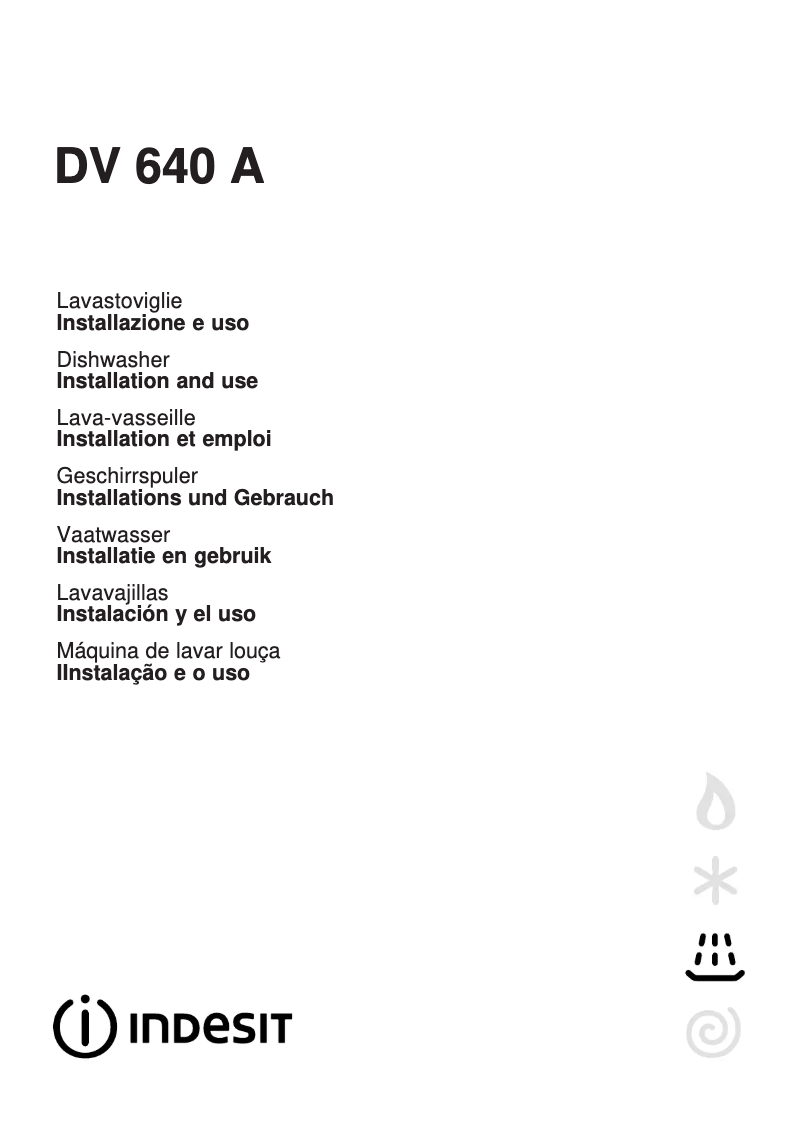 Page 1 of the manual User Manual Indesit DV 640 A