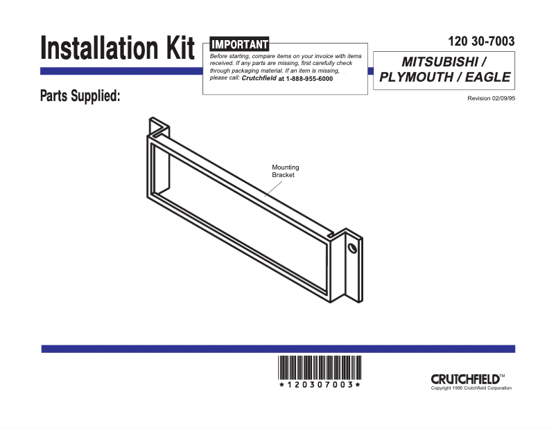 Image de la première page du manuel de l'appareil 30-7003