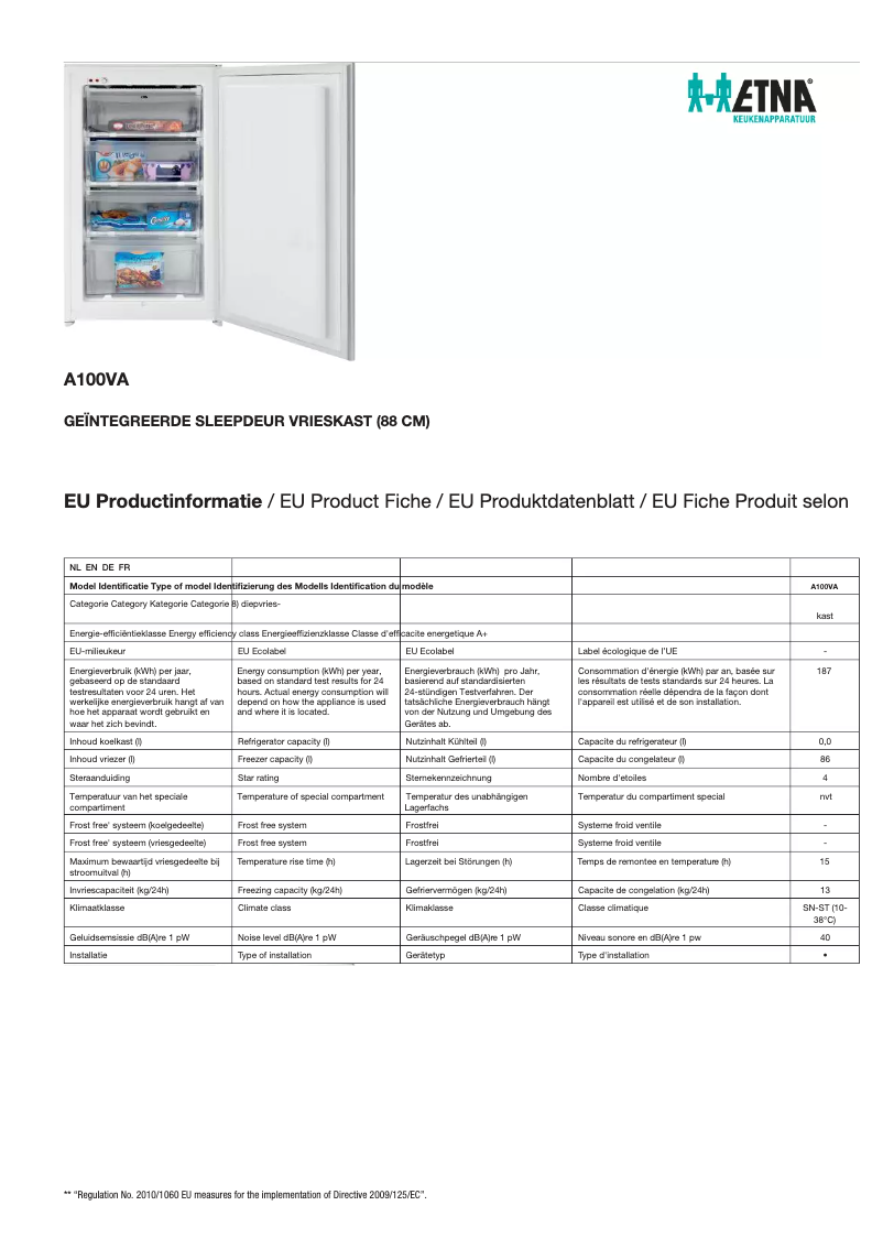 First page image of the manual for A100VA