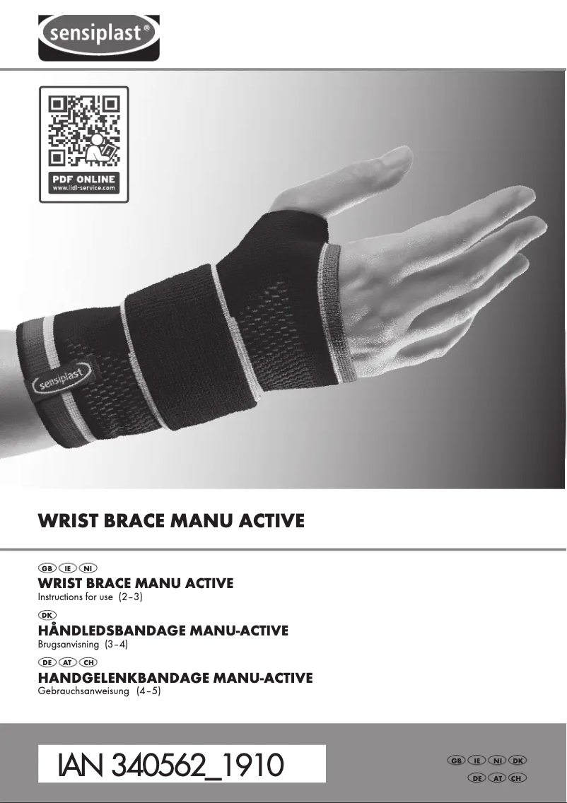 Page 1 of the manual User Manual Sensiplast IAN 340562