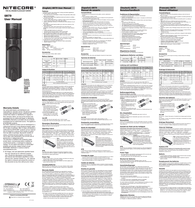 First page image of the manual for SRT9