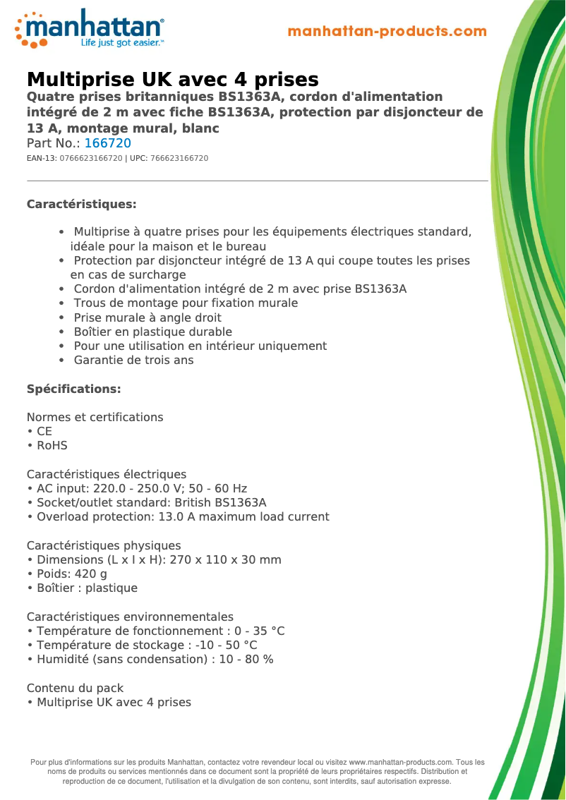 First page image of the manual for 166720