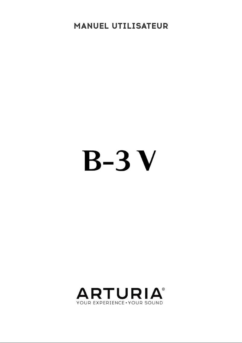 Page 1 of the manual User Manual Arturia B-3 V