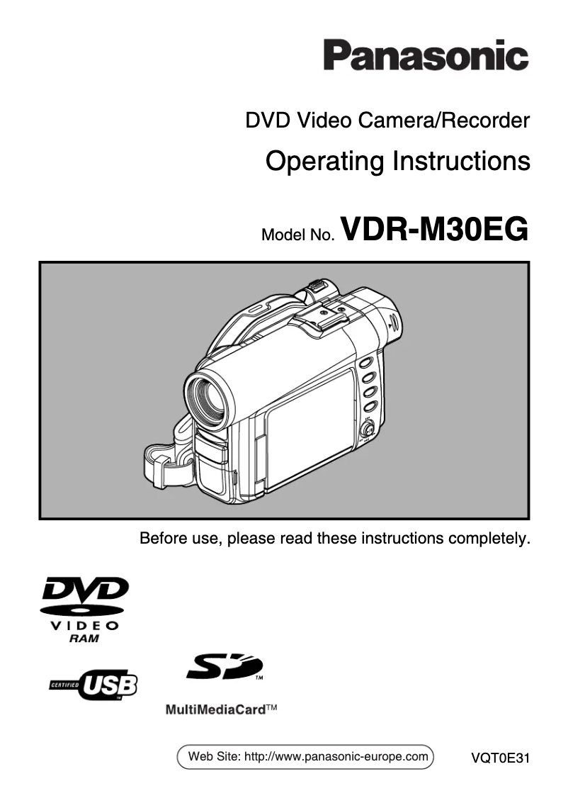 First page image of the manual for VDR-M30EG