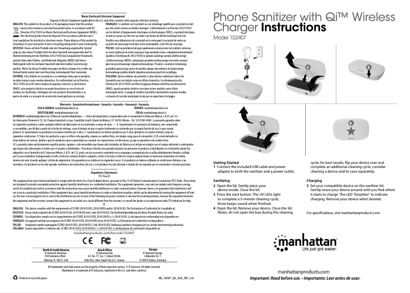 First page image of the manual for 102407