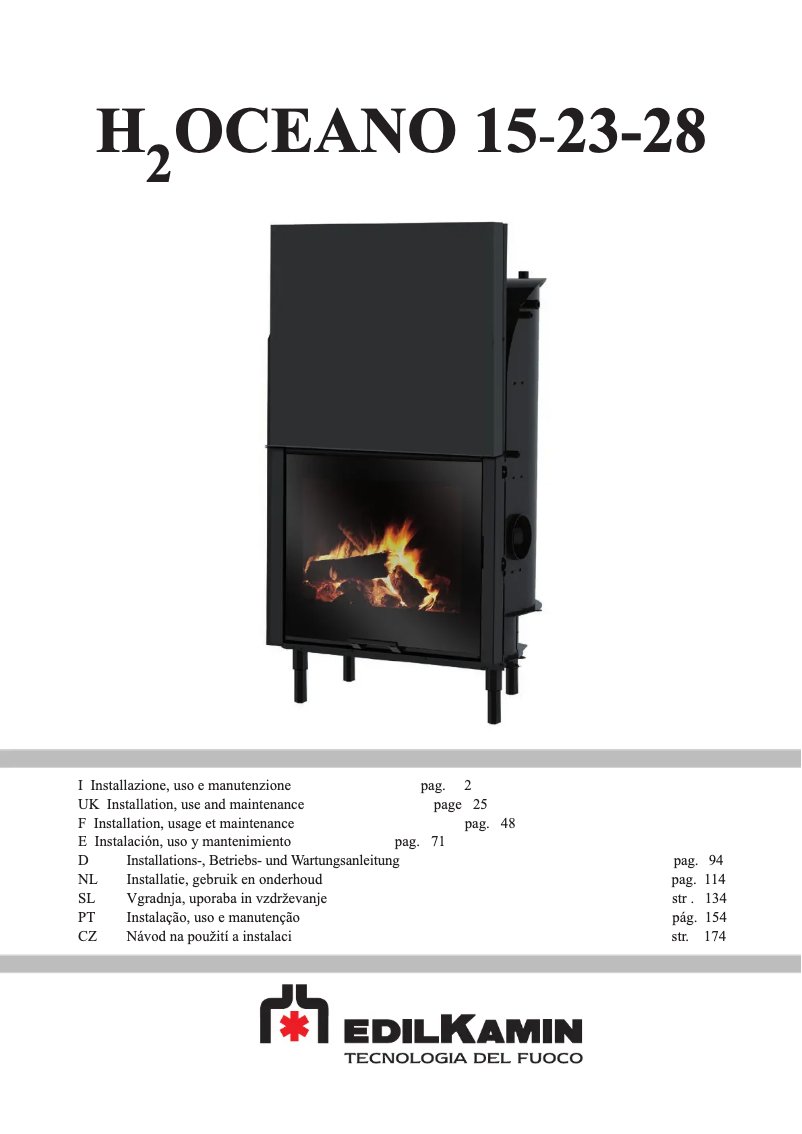 First page image of the manual for H2OCEANO