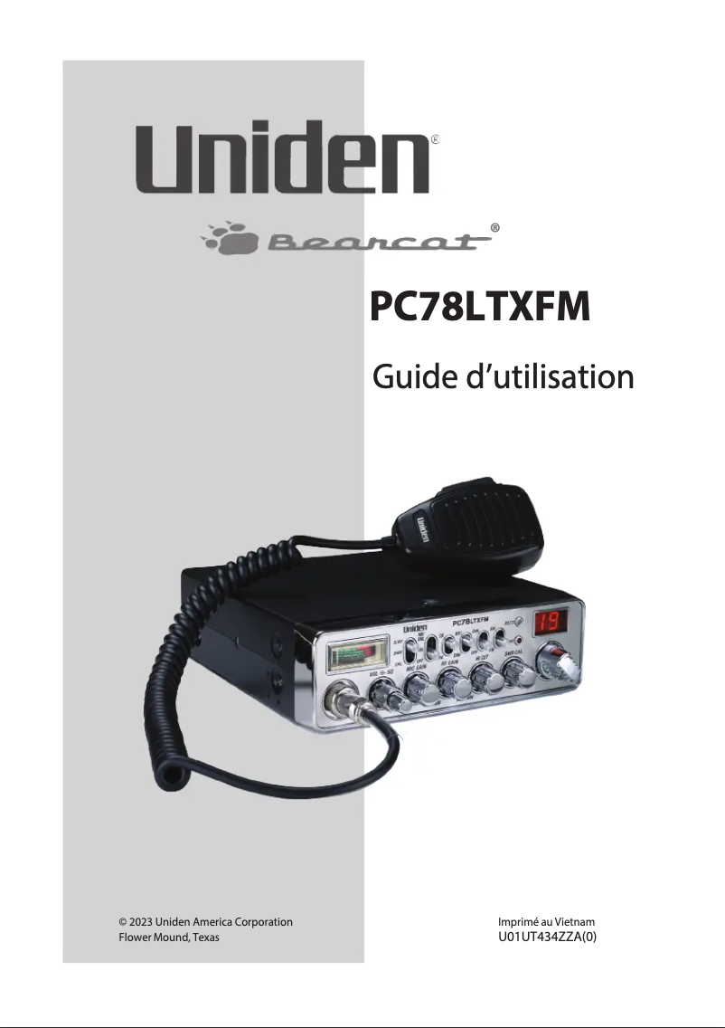 Page 1 of the manual User Manual Uniden PC78LTXFM