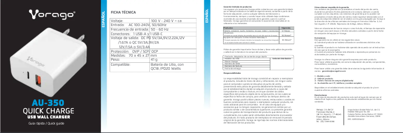 First page image of the manual for AU-350