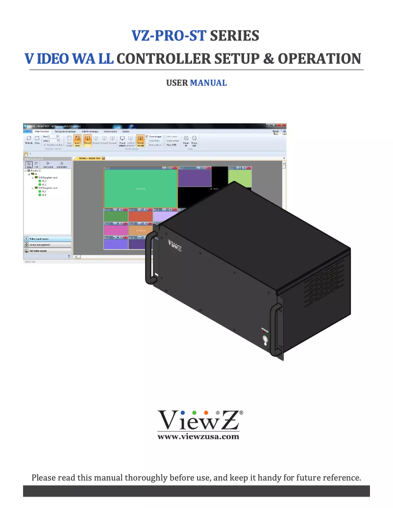 First page image of the manual for VZ-PRO