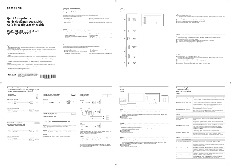 First page image of the manual for QE82T