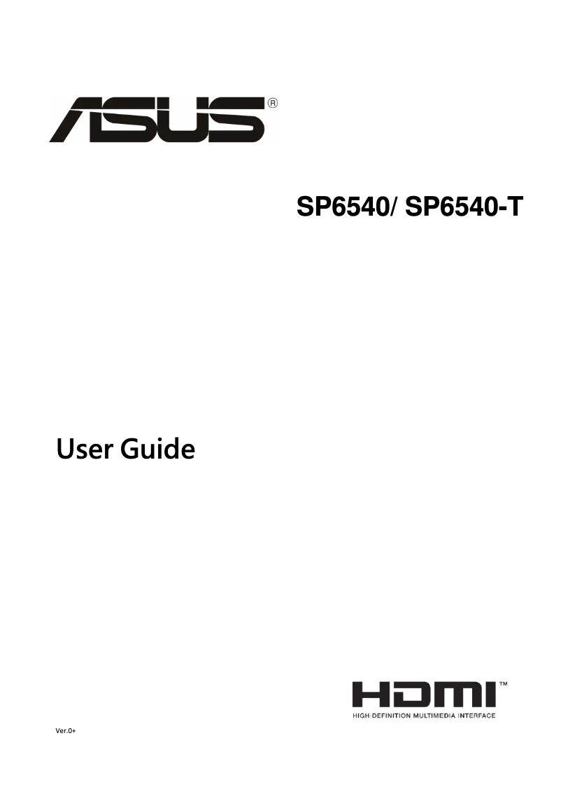 First page image of the manual for SP6540-T
