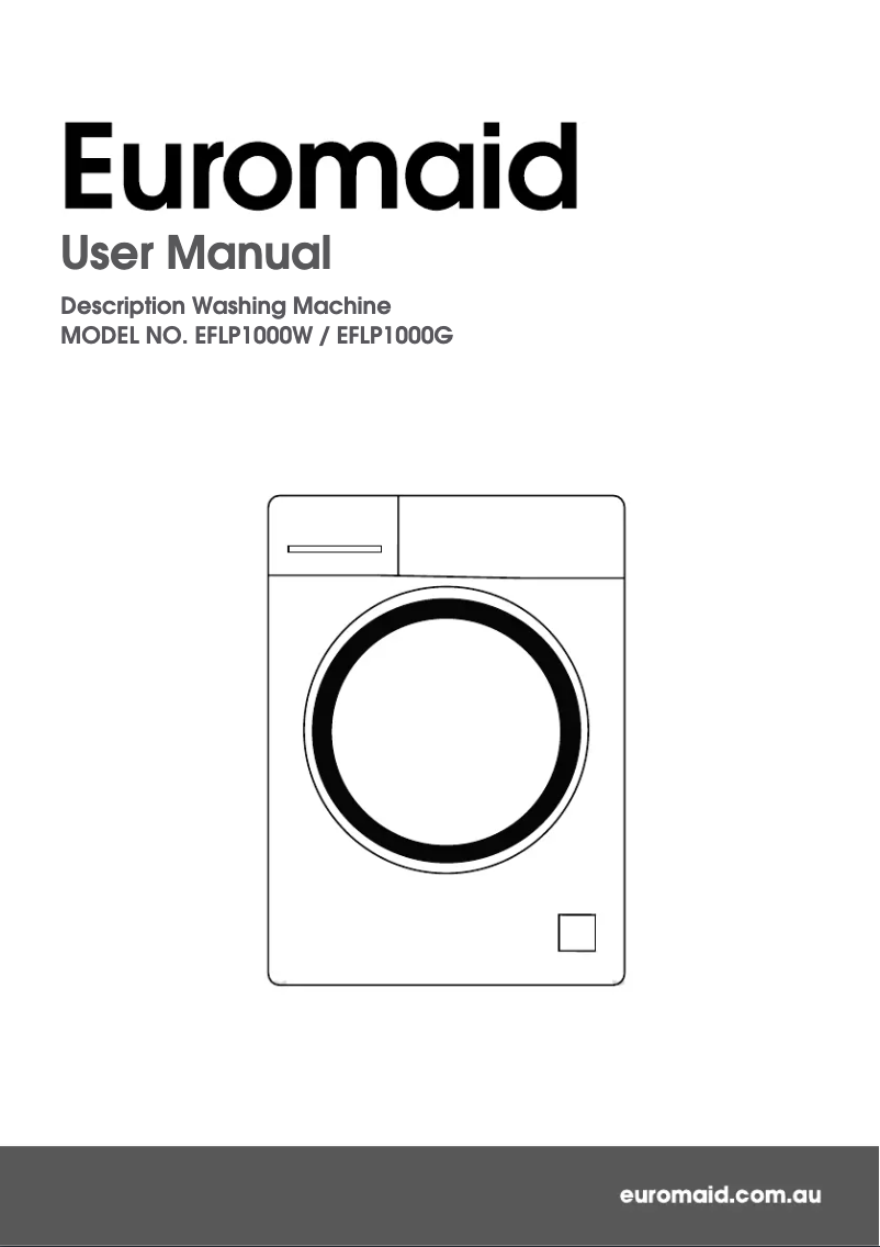 First page image of the manual for EFLP1000G