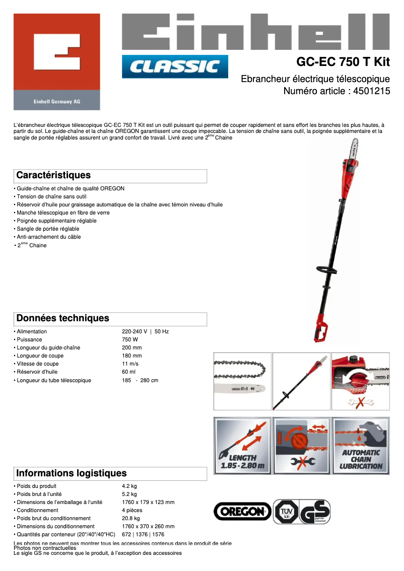 First page image of the manual for GC-EC 750 T Kit