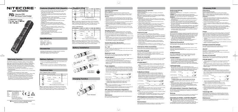First page image of the manual for P10i