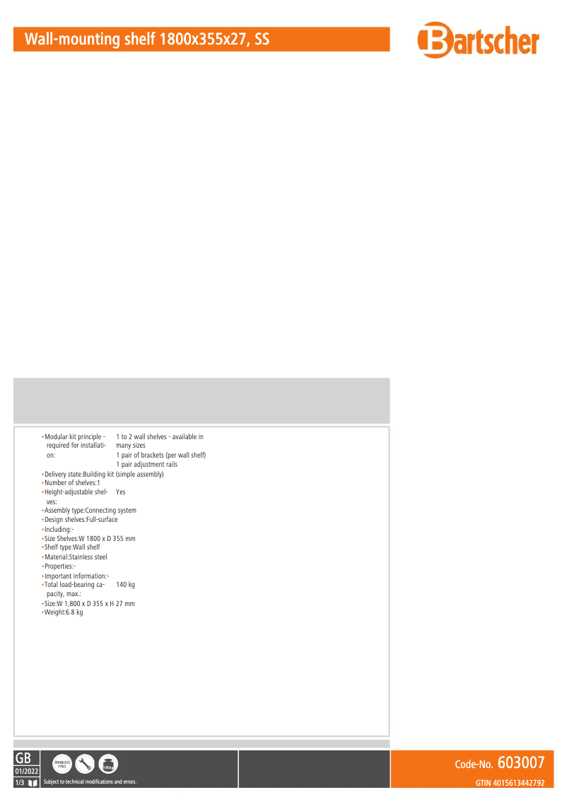 First page image of the manual for 603007