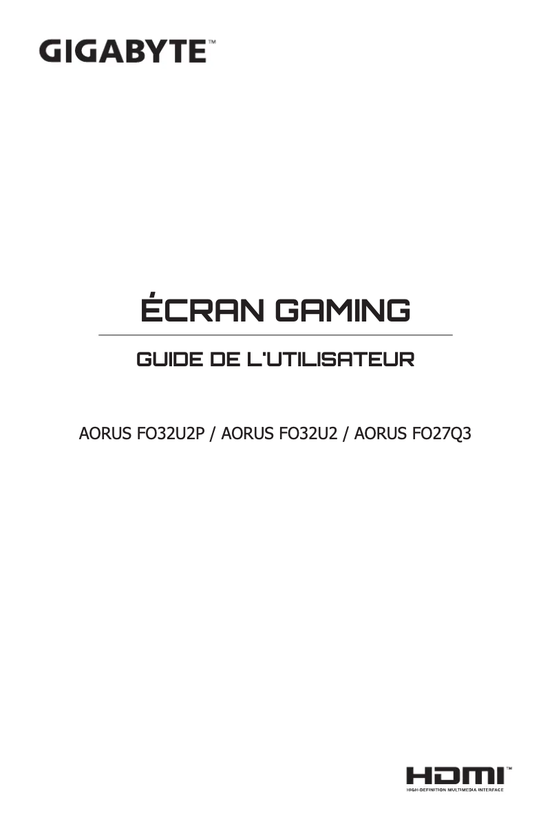 First page image of the manual for AORUS FO32U2