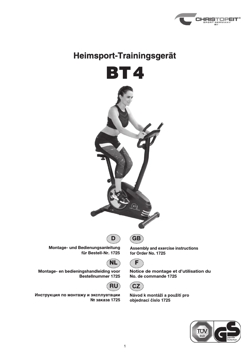 Page 1 of the manual User Manual Christopeit BT 4