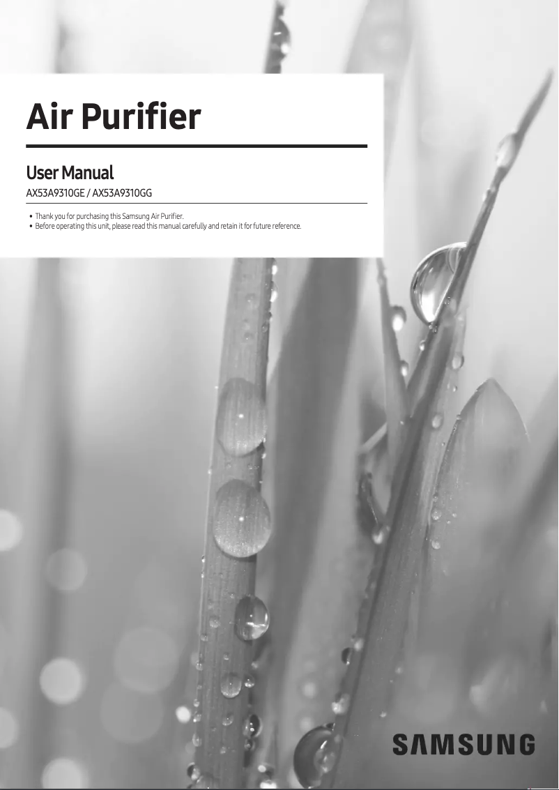 First page image of the manual for AX53A9310GG