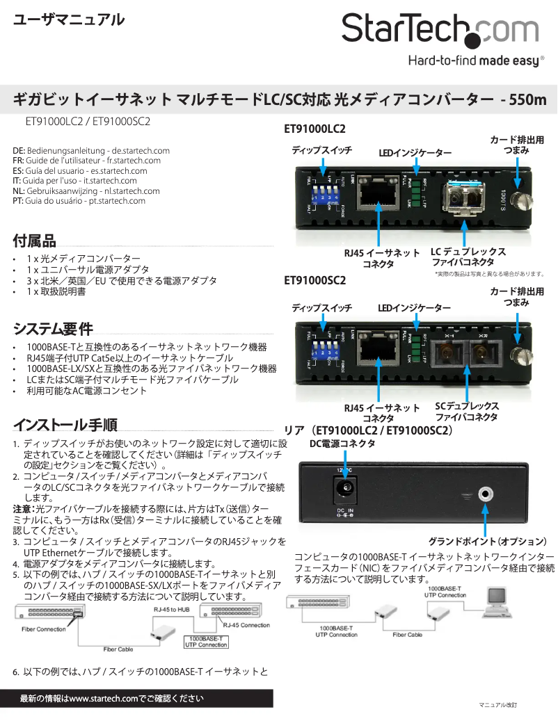 First page image of the manual for ET91000LC2