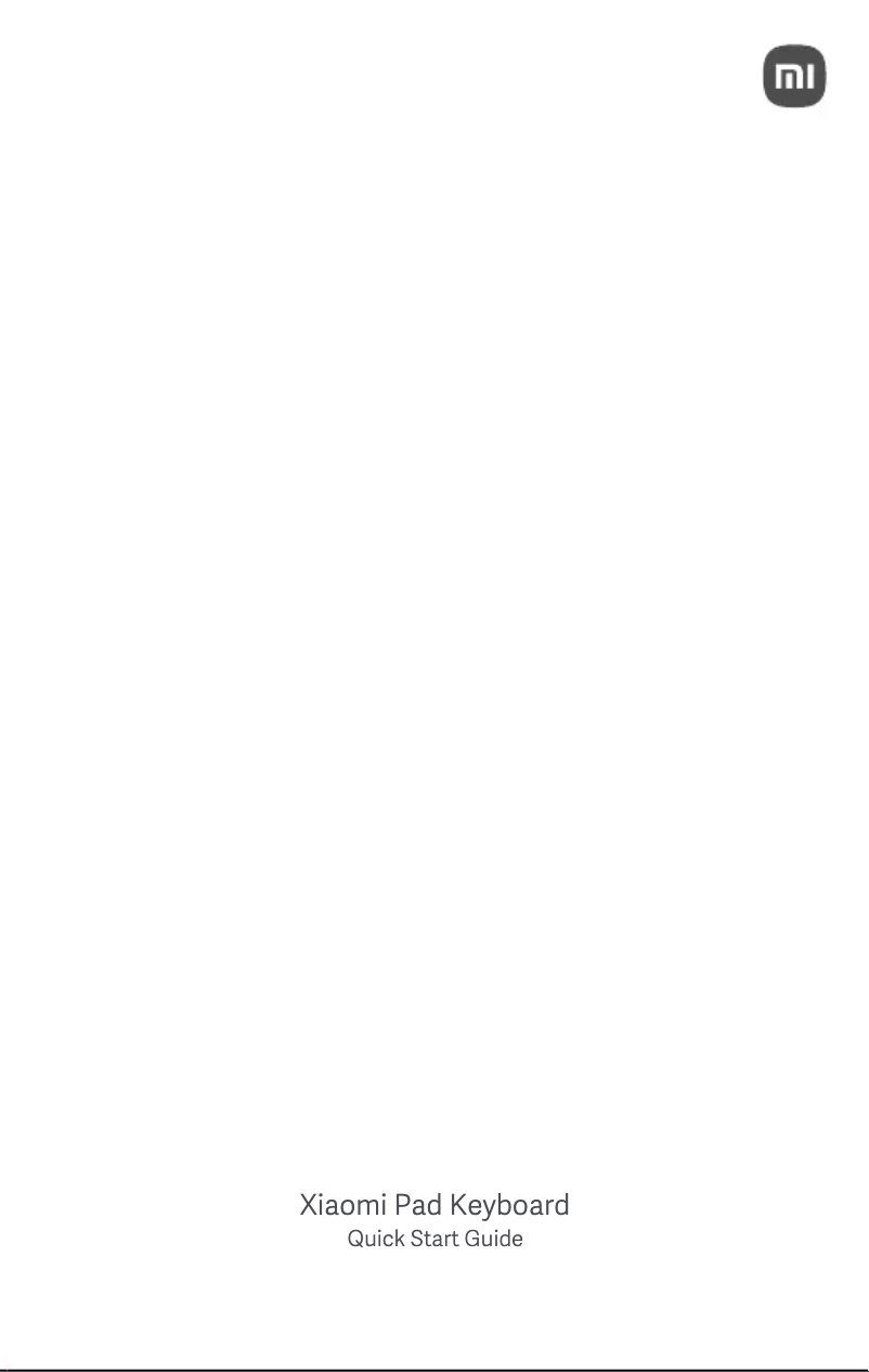 Page 1 of the manual User Manual Xiaomi Pad Keyboard