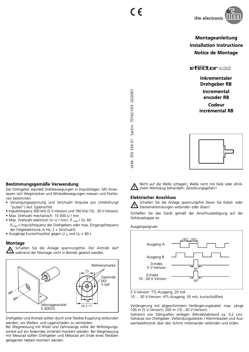 Page 1 of the manual User Manual IFM RB6052
